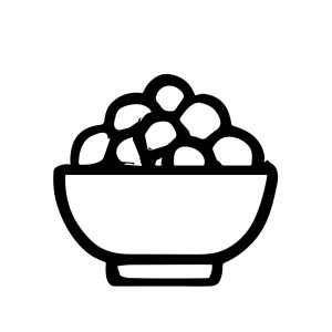Simple Outline Illustration Bowl of Meatball Food Cuisine Dish