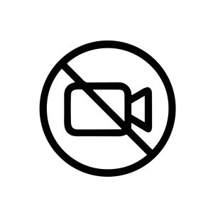 Simple Line Style No Camera Sign Icon Symbol Pictogram
