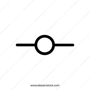 Minimalist Line Art Circle with Horizontal Line Shape Graphic Element