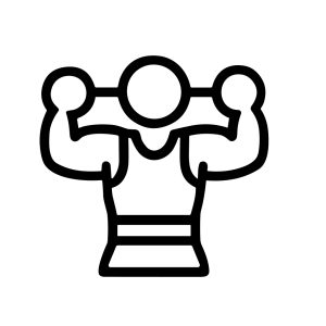 Simple Outline Strong Man Lifting Barbell Workout Gym Fitness Icon