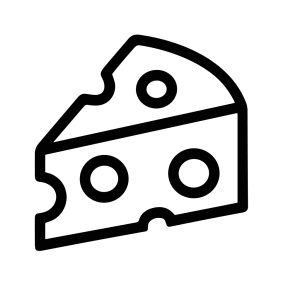 Simple Outline Cheese Slice Icon Food Dairy Product Illustration