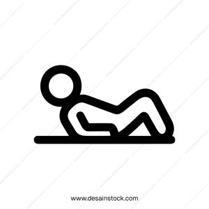 Simple Line Drawing Sit Up Exercise Stick Figure Icon Symbol