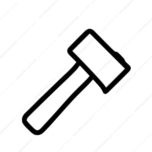 Simple Handdrawn Style Hammer Construction Tool for Carpentry Projects