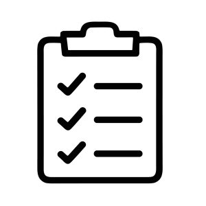 Simple Line Clipboard Checklist Document Task Completion Icon Symbol