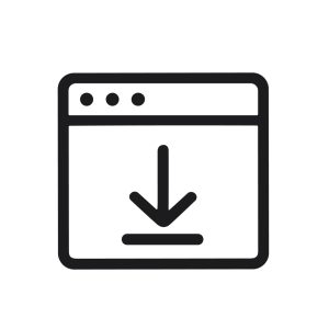 Minimalist Outline Website Download Arrow Button Interface Element Icon
