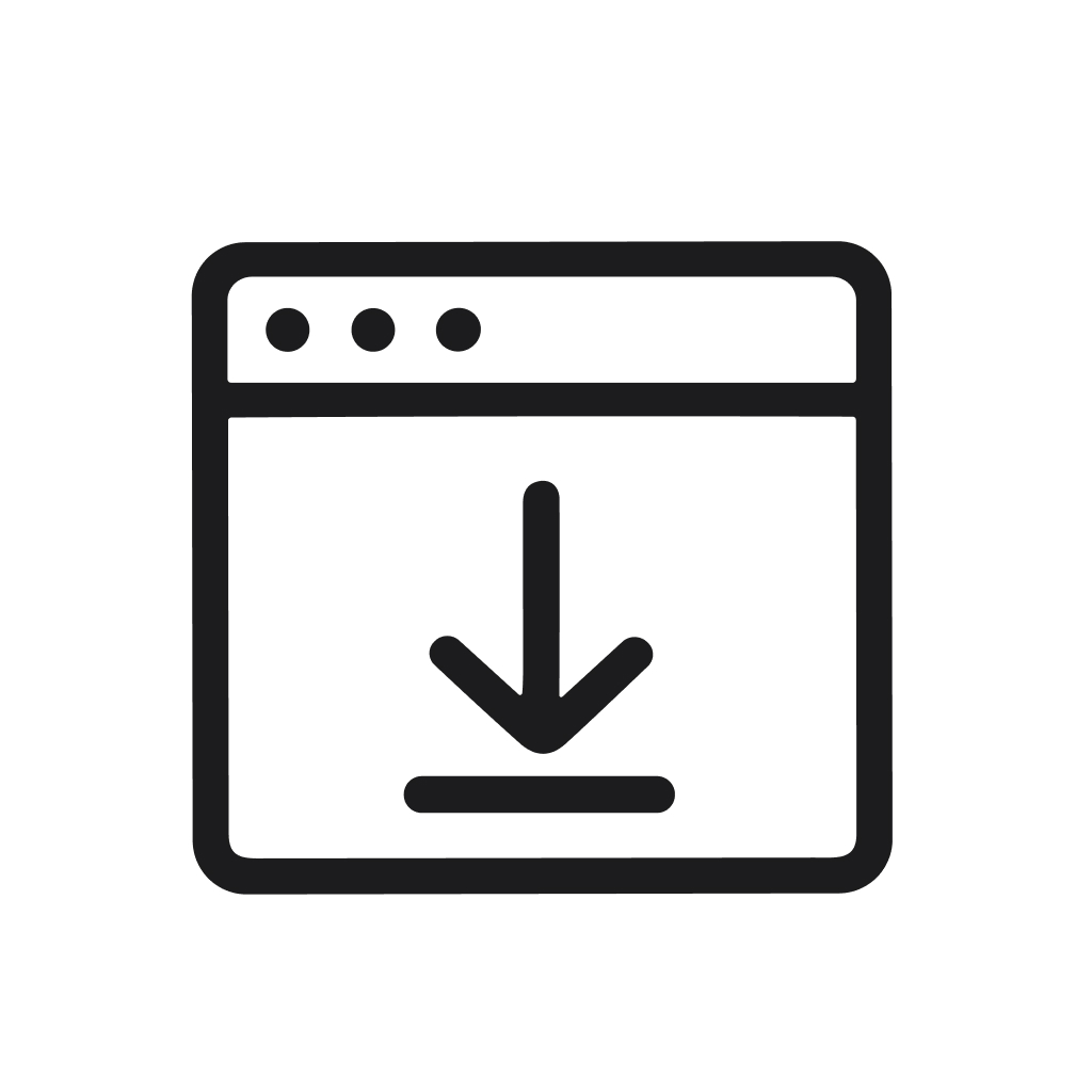 Minimalist Outline Website Download Arrow Button Interface Element Icon