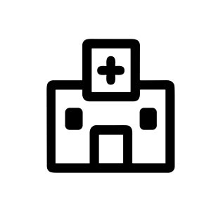 Minimalist Line Drawing Hospital Building Clinic Architecture Icon Symbol