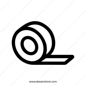 Simple Outline Scotch Adhesive Tape Roll Stationery Icon