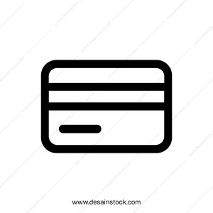Minimalist Outline Credit Card Payment Method Icon Symbol for Financial Transaction