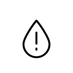 Simple Outline Droplet Exclamation Mark Sign Warning Icon Symbol Shape