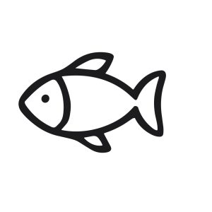 Simple Outline Handdrawn Swimming Fish Animal Line Art Icon Graphic