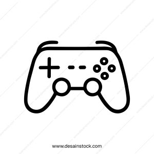 Minimalist Outline Gamepad Controller Symbol for Console Gaming Entertainment Industry