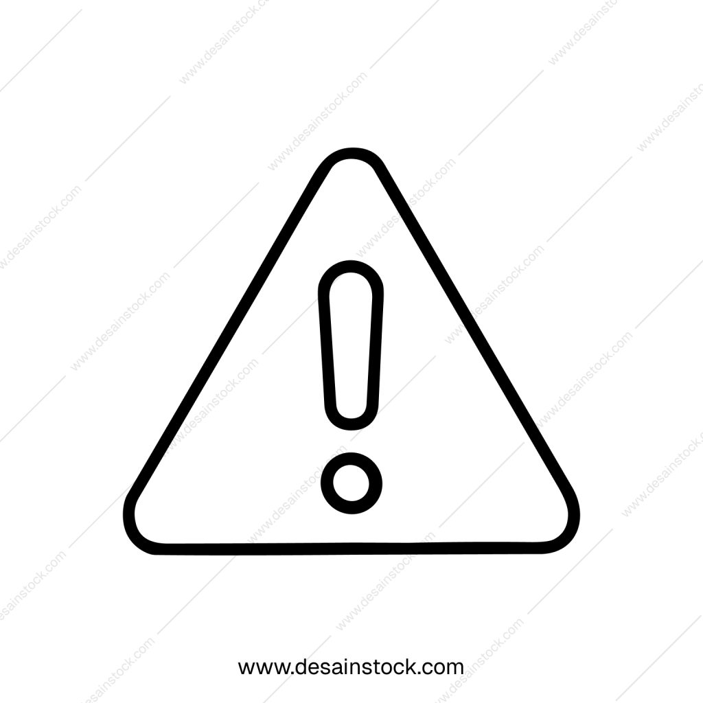 Simple Outline Triangle Exclamation Mark Sign Symbol Icon Design