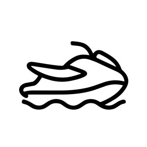 Simple Line Drawing Jet Ski Watercraft Recreation Sport Activity Icon