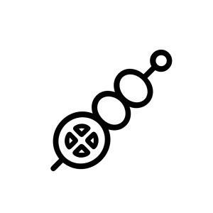 Minimalist Line Art Skewer Food Snack Grilled Item Symbol Icon