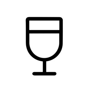 Simple Line Art Empty Goblet Wine Glass Drinkware Icon Illustration