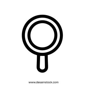 Simple Outline Round Magnifying Glass Tool Icon Element Design
