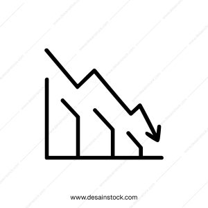 Simple Outline Decreasing Graph Line Chart Business Diagram Icon