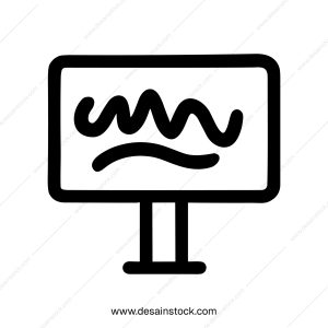 Simple Outline Weather Boardcast Sign on Whiteboard Minimalist Style Icon