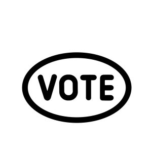 Simple Outline Oval Shape Vote Badge Election Political Graphic