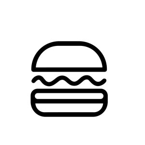Simple Line Style Burger Outline Icon Delicious Fast Food Sign