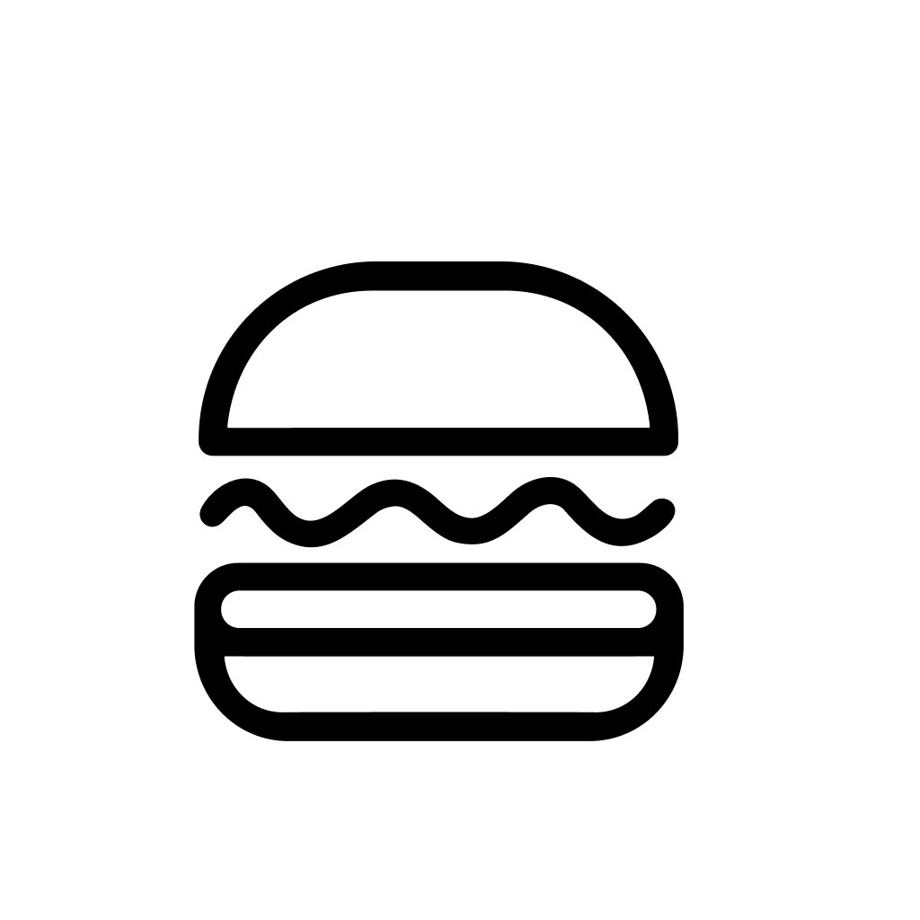 Simple Line Style Burger Outline Icon Delicious Fast Food Sign