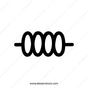Simple Line Drawing Electrical Component Resistor Schematic Symbol Icon