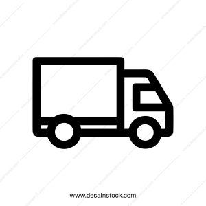 Simple Outline Transport Truck Icon Style Illustrative Design Element