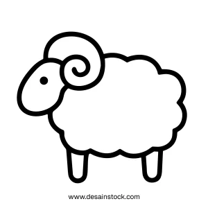 Simple Line Style Domestic Sheep Farm Animal Agriculture Outline Icon