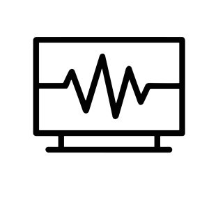 Outline Simple Monitor with Wavy Line Graph Displaying Data Information
