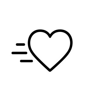 Simple Outline Speed Heart Love Symbol Icon Graphic Element Design
