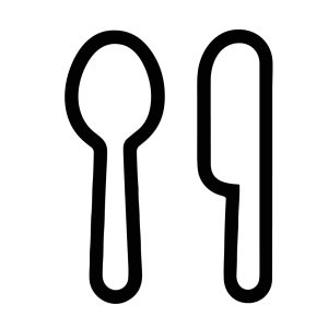 Simple Outline Cutlery Spoon and Knife Restaurant Utensil Icon Illustration