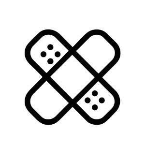 Simple Outline Crossed Bandage Medical Aid Treatment Health Care Icon