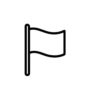 Simple Outline Blank Waving Flag Location Symbol Destination Graphic Element