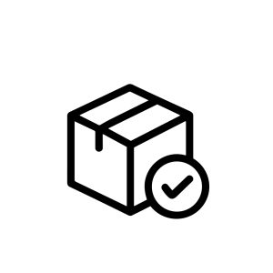 Outline Minimalist Box Checkmark Symbol Shape Shipping Delivery Icon