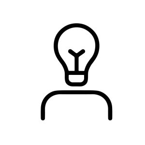 Simple Outline Illustration Lightbulb Head Idea Creative Mind Icon