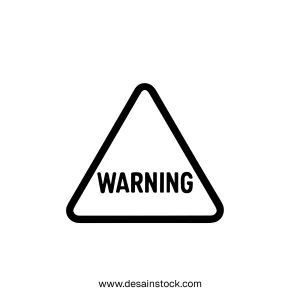 Simple Outline Triangle Warning Sign Shape Icon Symbol Illustration Design