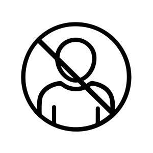 Minimalist Outline Person Forbidden Symbol Sign Shape Icon Pictogram