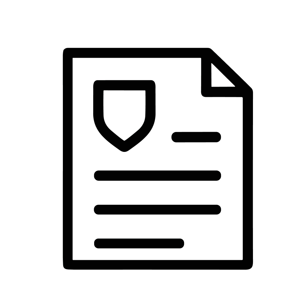 Simple Outline Document Shield Graphic Protection Security Safety Icon