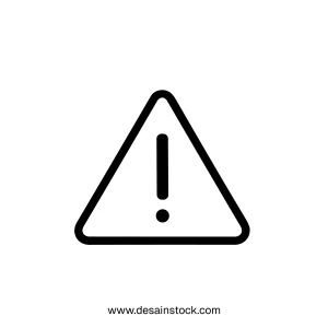 Simple Line Triangle Exclamation Mark Alert Notification Sign Symbol Icon