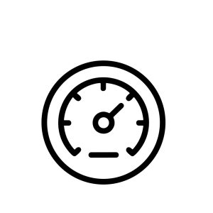 Outline Simple Meter Speedometer Indicator Gauge with Needle Icon Shape