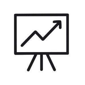 Minimalist Line Art Presentation Board Growing Trend Chart Diagram Icon