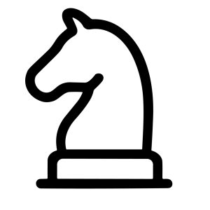 Simple Line Drawn Chess Knight Head Symbol Game Piece Icon