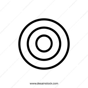 Minimalist Outlined Circle Target Symbol Sign Shape Simple Icon