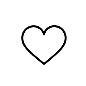 Minimalist Handdrawn Heart Shape Symbol Line Art Icon Graphic