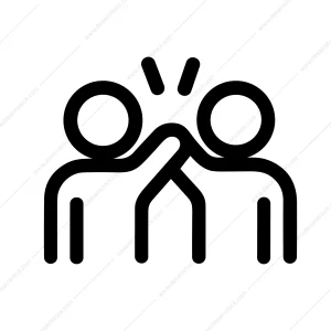 Outline Simple Highfive Gesture Celebration People Icon Symbol Illustration