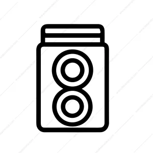 Black Outline Simple Twin Lens Reflex Camera Shape Icon