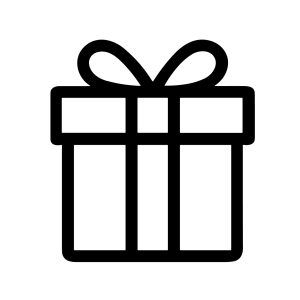 Simple Outline Gift Box With Ribbon Decoration Present Icon Element