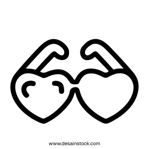 Minimalist Outline Heart Shaped Sunglasses Summer Fashion Accessory Line Art