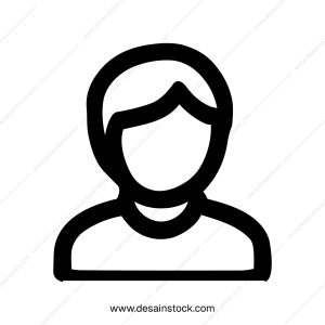 Simple Line User Profile Icon Representing an Unknown Person Illustration